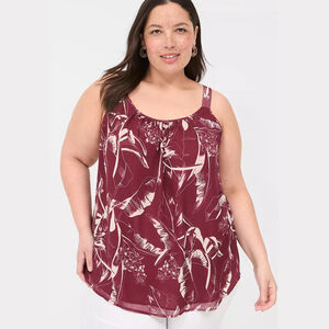 Lane Bryant Scoop-Neck Cami Red & White Floral Tank Top Women’s Plus Size 18